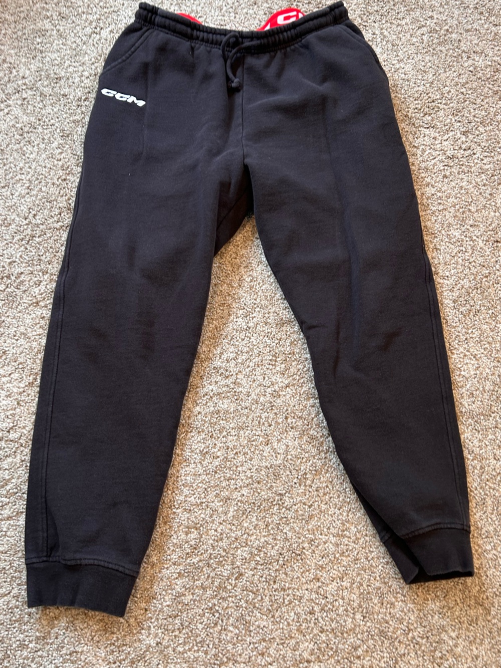 CCM Ice Hockey Sweatpants Joggers. Ankle length. Loungewear. Embroidered